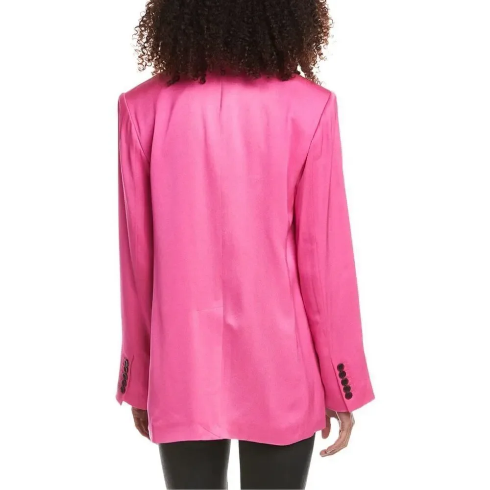 A.L.C. Bishop Il Peak Lapel Satin Blazer in Hot Pink Size 8